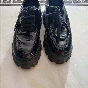 Prada Black Leather Slip-In Loafers with Logo Insole